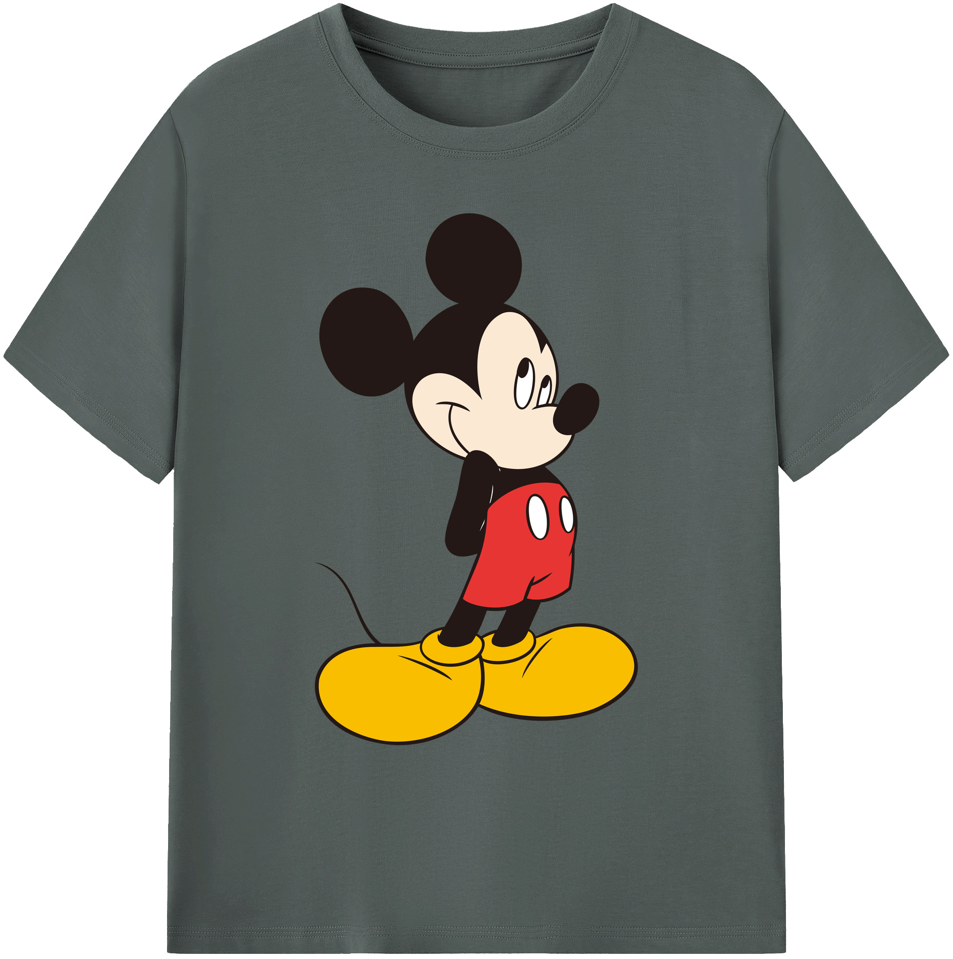 ミッキーマウス Mickey Mouse 綿100％ メンズ半袖Tシャツ｜肌触りやわらか＆通気性